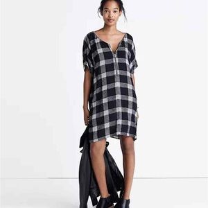 Madewell Black and White Check Sheath Dress